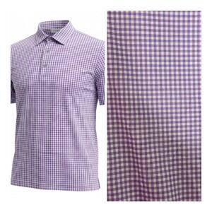 NWOT Collars & Co Mens Gingham Check Dress Collar Polo XL Dress Collar Purple